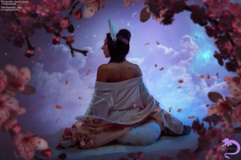 Картинка девушки ольга+кожевникова+ lady+bell образ костюм облака ветки цветение