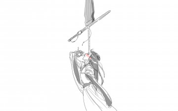 Картинка аниме mo+dao+zu+shi вэй усянь кувшин вино флейта гуцинь меч