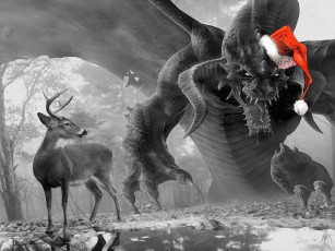 Картинка новогодний демон фэнтези драконы