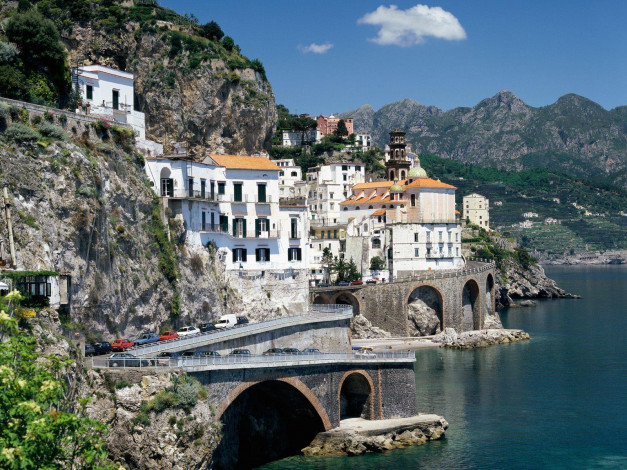 Обои картинки фото atrani, amalfi, coast, italy, города, амальфийское, лигурийское, побережье, италия