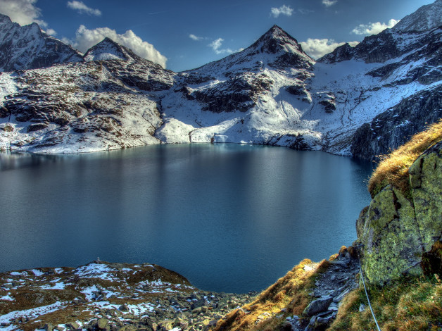 Обои картинки фото австрийские, альпы, природа, реки, озера, горы, озеро