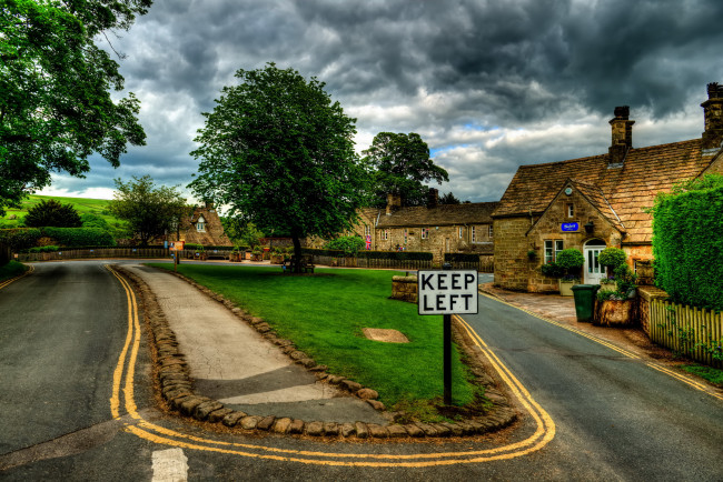 Обои картинки фото bolton, abbey, village, йоркшир, англия, города, улицы, площади, набережные, дорога, пейзаж