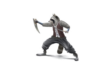Картинка енот+воин рисованные минимализм воин оружие енот raccoon