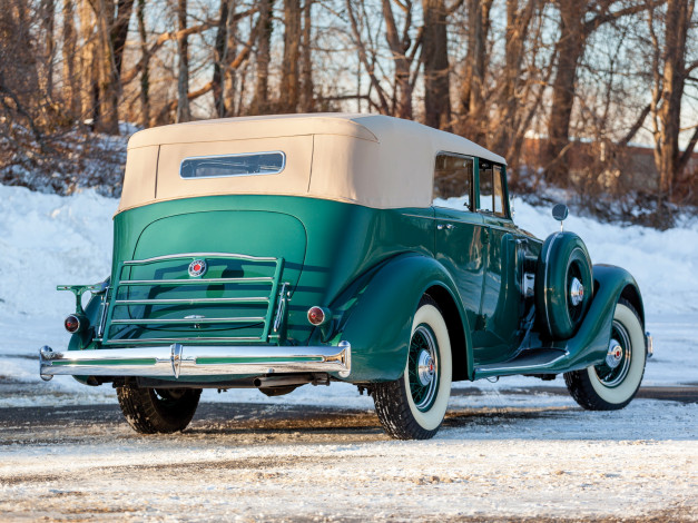 Обои картинки фото автомобили, packard, eight, зеленый, sedan, 1402-963, 1936, convertible