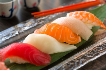 Картинка еда рыба +морепродукты +суши +роллы рис тунец лосось кухня японская