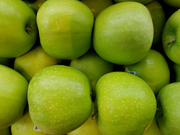 Обои картинки фото еда, Яблоки, яблоки, зеленые