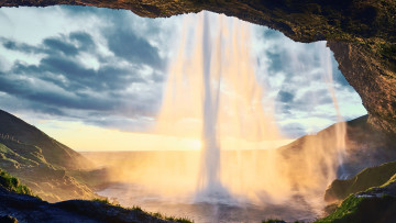 Картинка природа водопады водопад сельяландсфосс исландия