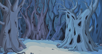 Картинка мультфильмы adventure+time лес деревья тропа дупла