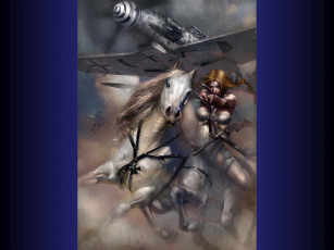 Картинка боевой дух пилота фэнтези всадники наездники