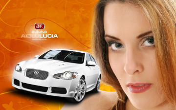 Картинка jaguar xfr автомобили авто девушками
