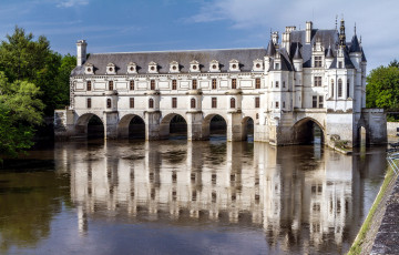 Картинка города замки луары франция замок вода отражение