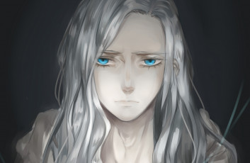 Картинка аниме *unknown+ другое парень голубые глаза белые волосы