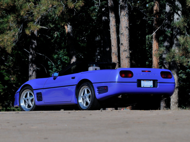 Обои картинки фото автомобили, callaway, синий, 1991, b2k, speedster, corvette, turbo, 500, twin, c4, series
