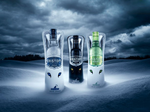 обоя бренды, eristoff, снег, бутылки, водка