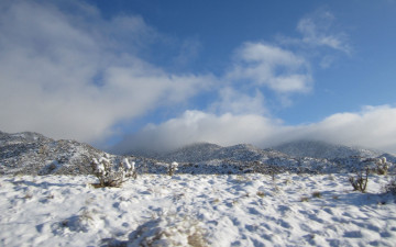 Картинка природа зима горы снег облака