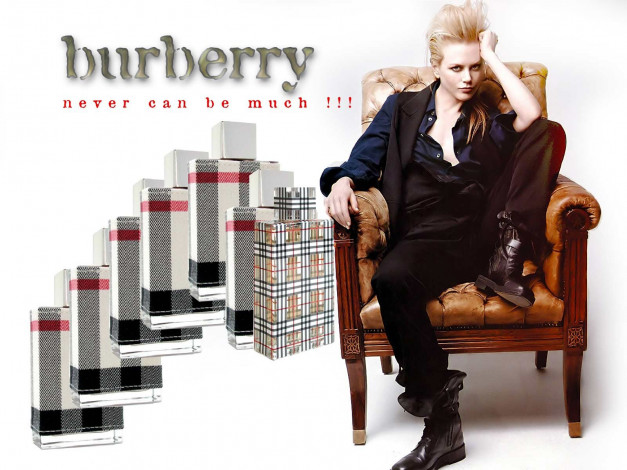 Обои картинки фото бренды, burberry, кресло, блондинка