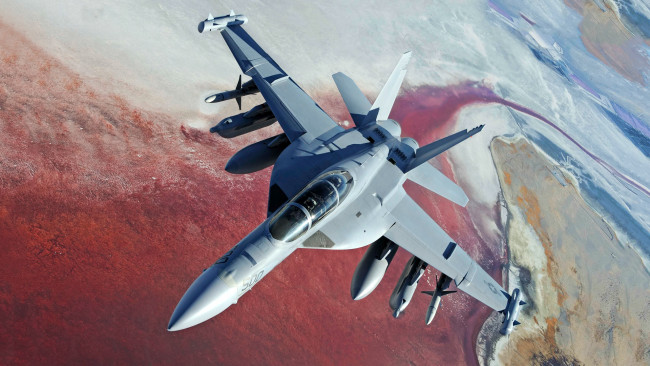 Обои картинки фото ea18g, авиация, боевые, самолёты, авация, истребители, полет