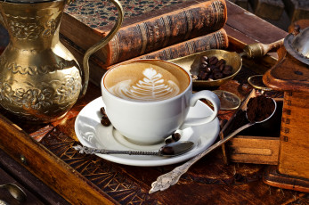 Картинка еда кофе кофейные зёрна cappuccino