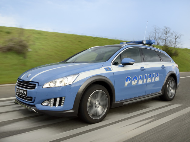 Обои картинки фото автомобили, полиция, rxh, 508, peugeot, 2014, polizia