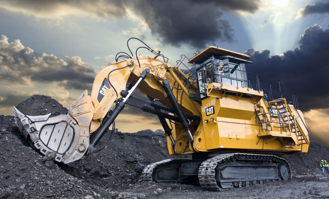 Обои картинки фото caterpillar mining excavator, техника, экскаваторы, экскаватор, тяжёлый, карьер