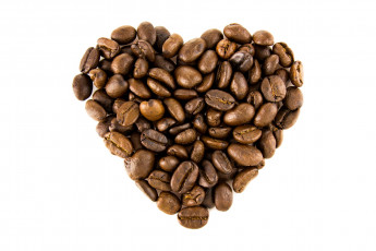 Картинка еда кофе +кофейные+зёрна сердечко