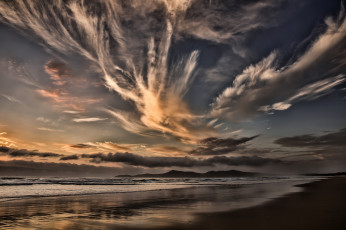 Картинка природа облака море берег небо
