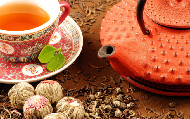Обои картинки фото еда, напитки,  Чай, чашка, чайник