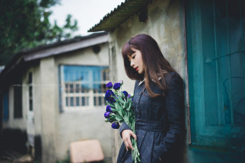 Картинка девушки -unsort+ азиатки цветы девушка