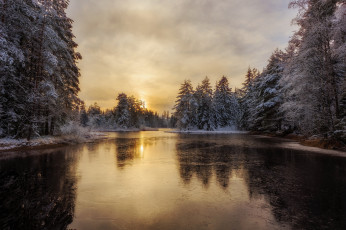 Картинка природа реки озера снег