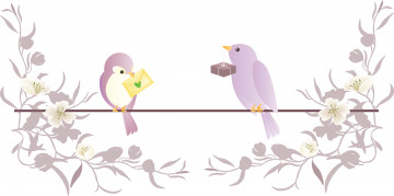 Картинка векторная+графика животные+ animals цветы птички фон