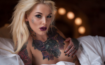 Картинка девушки -unsort+ блондинки lauren brock модель тату макияж взгляд