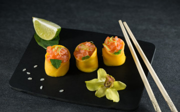 Картинка еда рыба +морепродукты +суши +роллы суши палочки