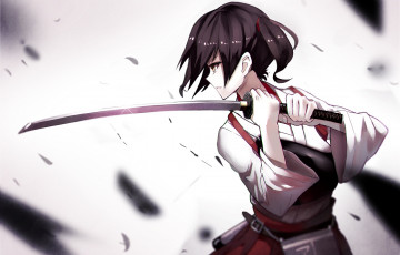 Картинка аниме kantai+collection меч девушка kaga
