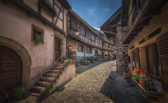 Обои картинки фото eguisheim,  france, города, - улицы,  площади,  набережные, мостовая, дома