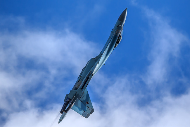 Обои картинки фото авиация, боевые самолёты, кобра, ввс, россии, су-35, пилотажная, группа, высший, пилотаж