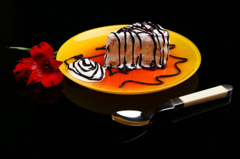 Картинка еда пирожные +кексы +печенье цветок альстромерия пирожное глазурь