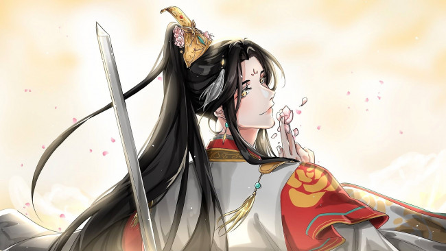 Обои картинки фото аниме, tian guan ci fu, персонаж, меч