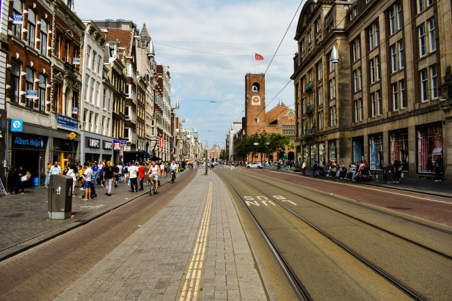Обои картинки фото города, амстердам , нидерланды, улица, дома