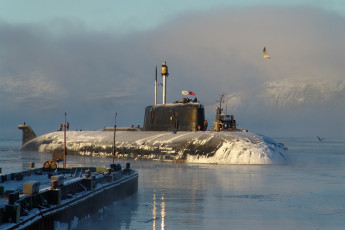 Картинка корабли подводные лодки зима птицы море подводная лодка
