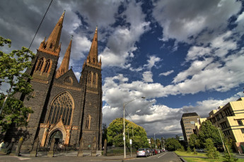 Картинка st patricks cathedral города католические соборы костелы аббатства мельбурн австралия