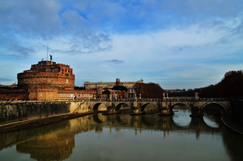 Картинка города рим ватикан италия река тибр