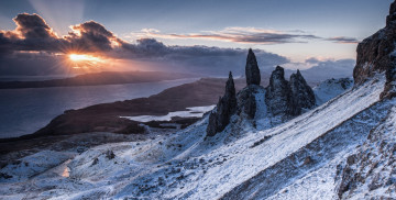 Картинка old man of storr scotland природа восходы закаты шотландия the озеро пейзаж закат