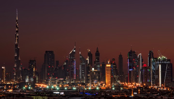 Картинка dubai arab emirates города дубаи оаэ ночь огни река