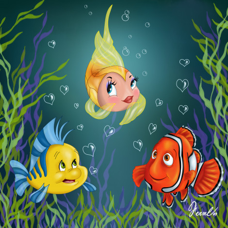 Обои картинки фото мультфильмы, finding, nemo, рыбы