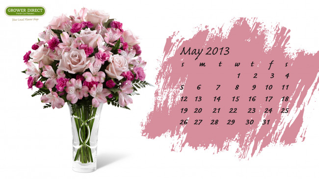 Обои картинки фото календари, цветы, альстромерии, розы, гвоздики