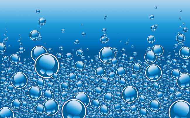 Обои картинки фото векторная графика, природа , nature, вода, пузыри, голубой