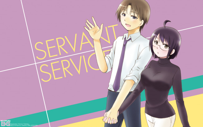 Обои картинки фото servant x service, аниме, unknown,  другое, парень, девушка