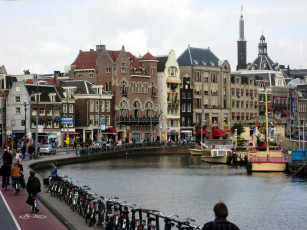 Картинка города амстердам+ нидерланды набережная