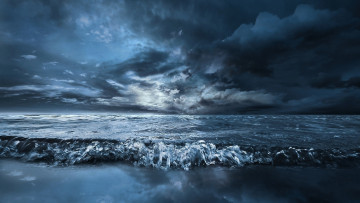Картинка природа моря океаны волны тучи