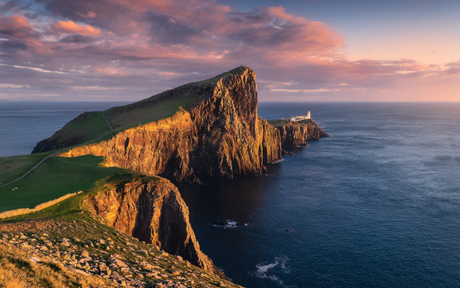 Обои картинки фото neist point lighthouse, scotland, природа, маяки, neist, point, lighthouse